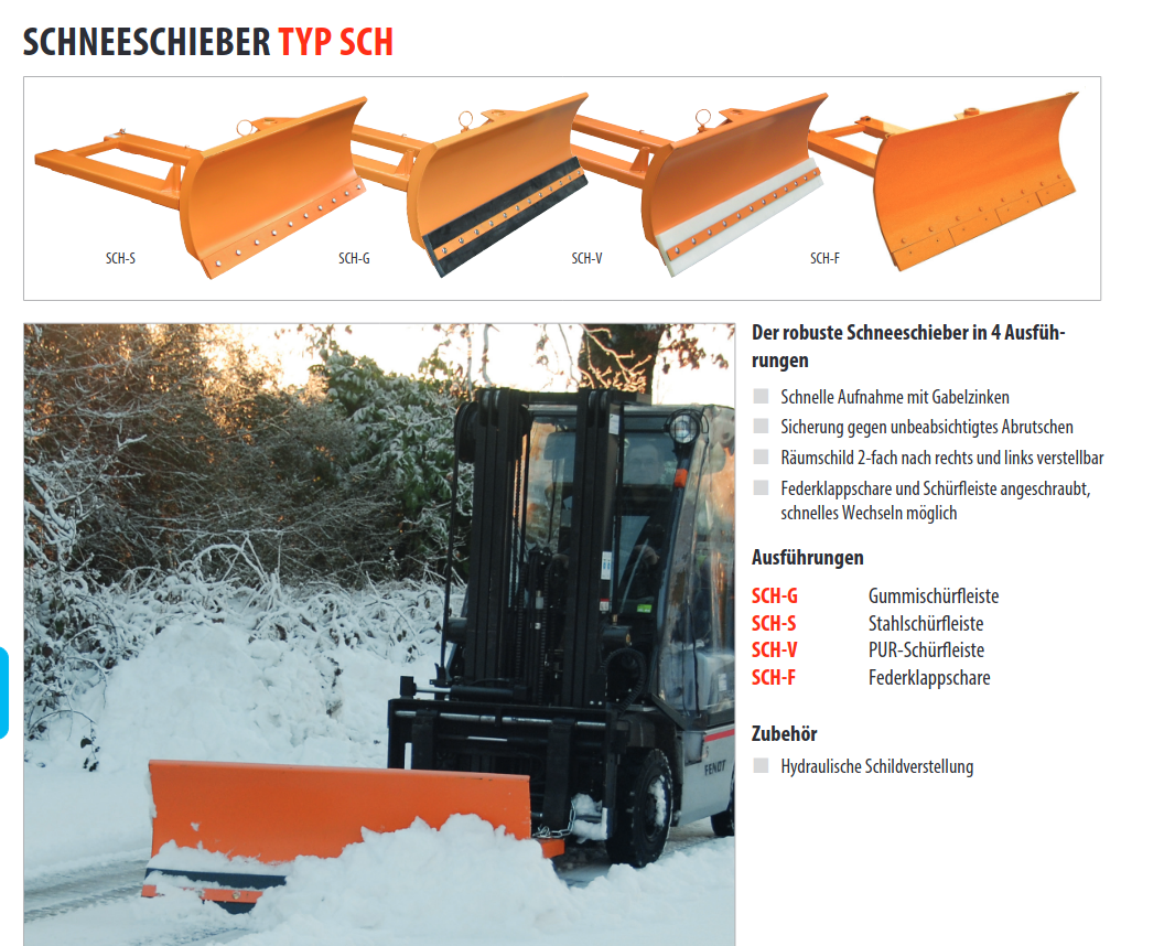 schneeschieber typ sch Übersicht 1